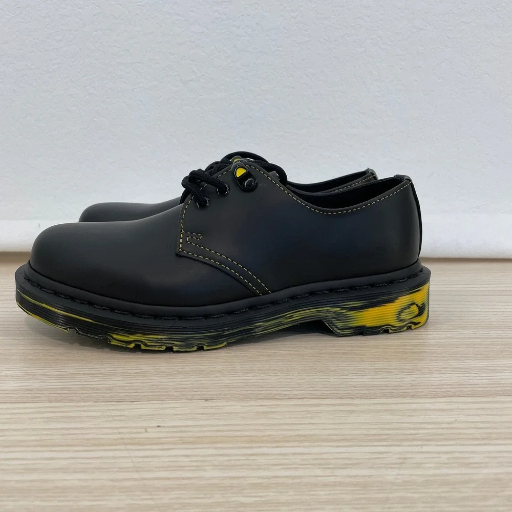 Dr. Martens 1461 Marbled Sole Black Leather Oxford Shoes Women's Size 5 (EU 36) - Picture 4 of 9